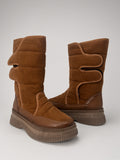 Botas De Nieve Invierno Mujer Térmicas Ajuste Velcro Cafe