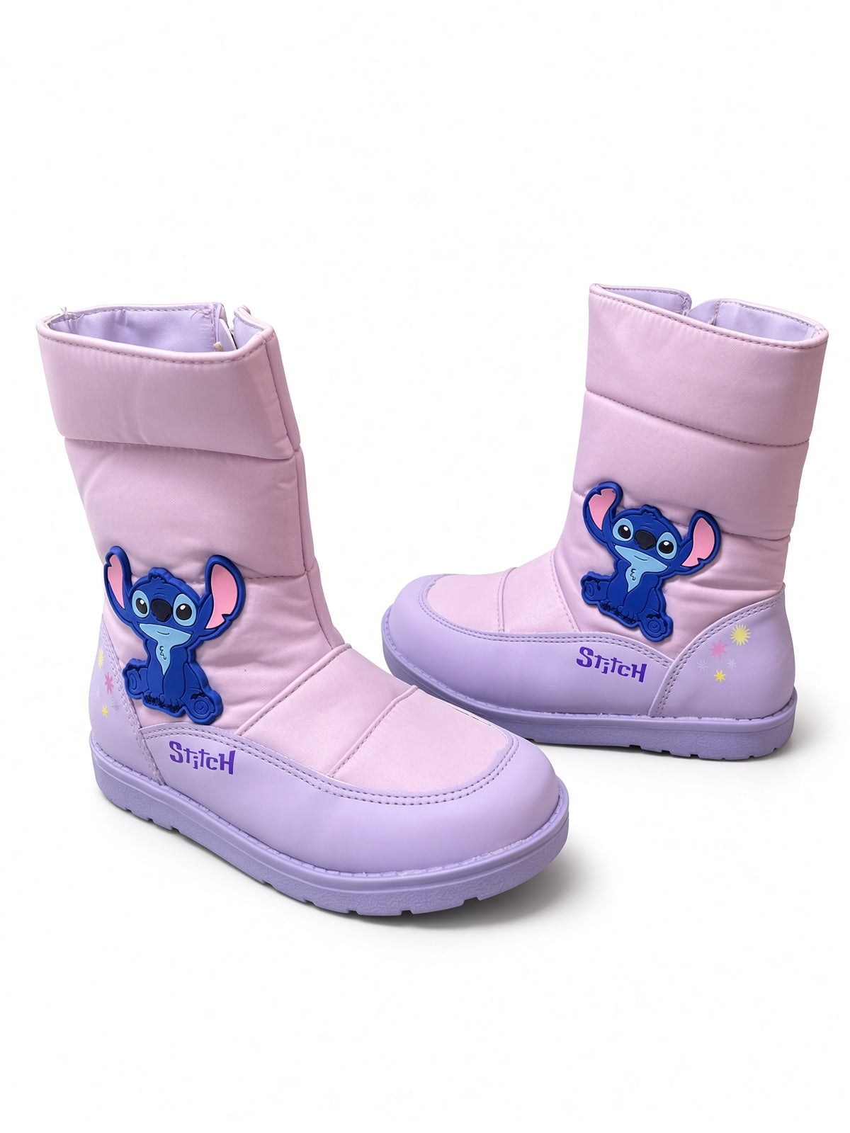 Botas Térmicas Infantiles Disney Stitch para Niña – Rosa / Lila con Cierre Lateral