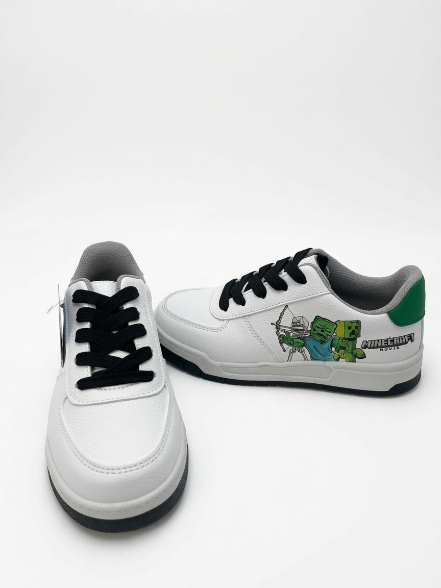 Tenis de Minecraft para Niño Blancos con Cordones Negros Casuales