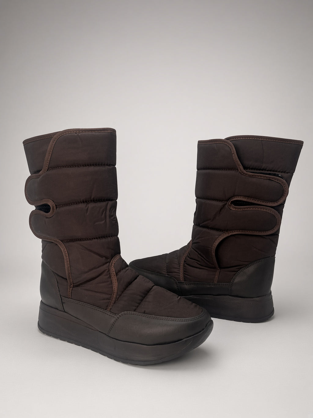 Botas De Nieve Invierno Mujer Térmicas Ajuste Velcro Chocolate