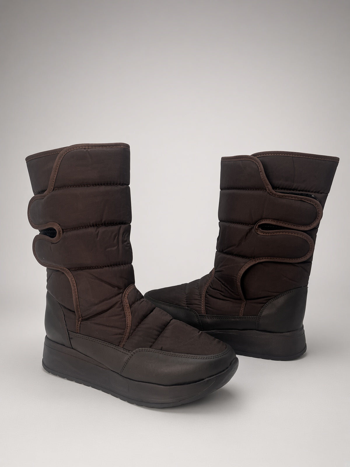Botas De Nieve Invierno Mujer Térmicas Ajuste Velcro Chocolate