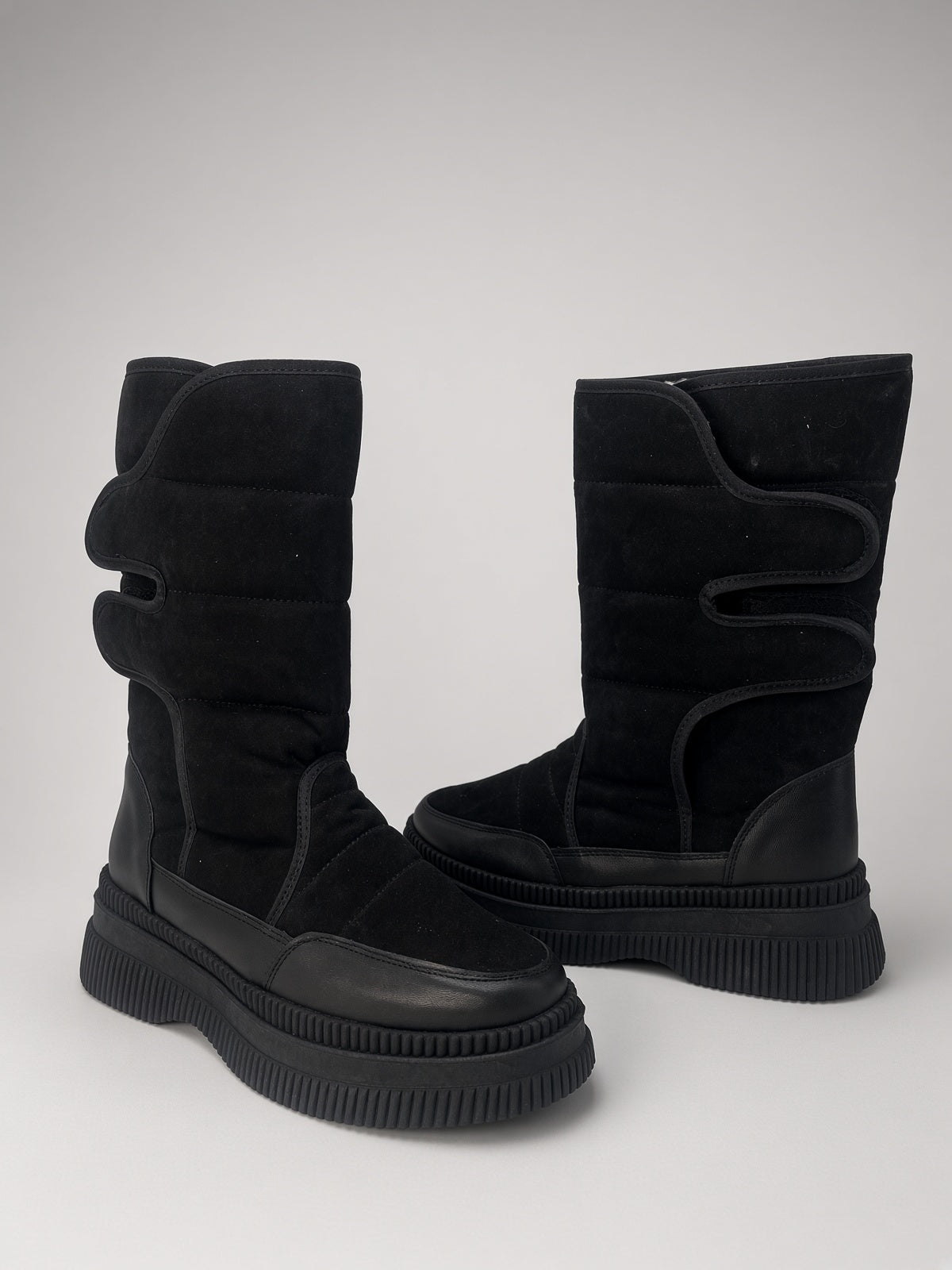 Botas De Nieve Invierno Mujer Térmicas Ajuste Velcro Negro