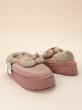 Pantuflas De Peluche Con Plataforma Para Mujer Invierno Rosa