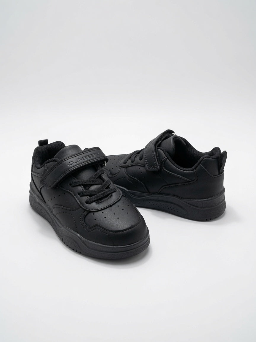 Tenis Escolares Negros Niña Niño Ajuste Velcro