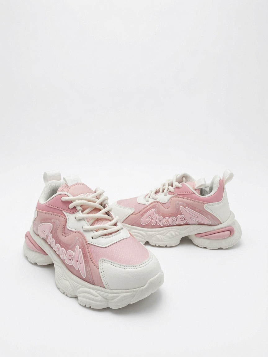 Tenis Casuales De Niña Plataforma Color Rosa Pastel