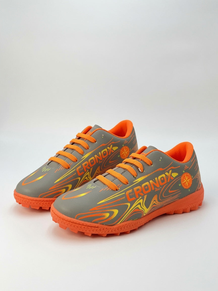 Tenis Fútbol Rápido Cronox Hombre Gris Naranja