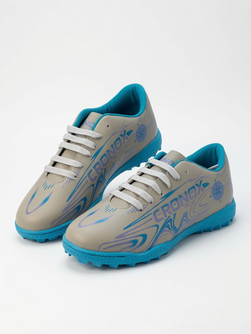 Tenis  Fútbol Rápido Cronox Hombre Gris Turquesa