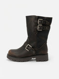 Botin Efe "Rocker" con Hebillas Múltiples - Café Deslavado