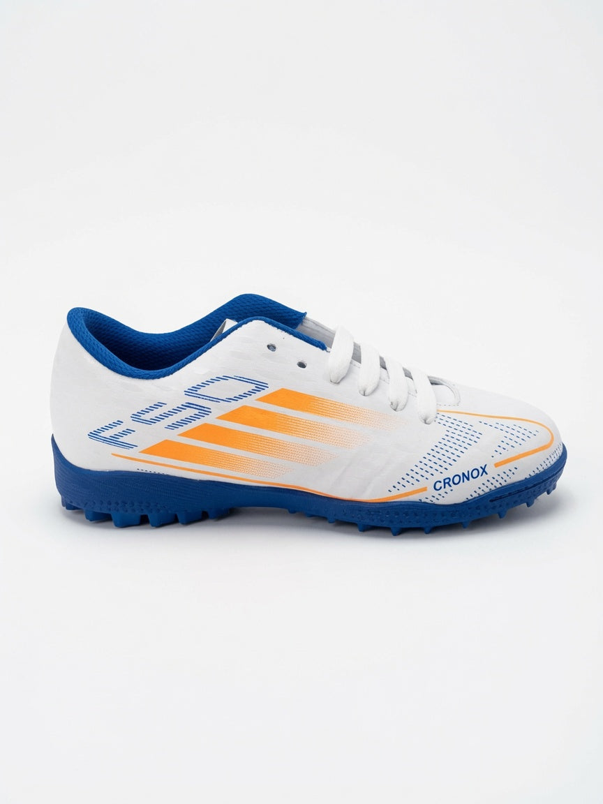 Tenis Fútbol Rápido Cronox Hombre Blanco Azul Rey