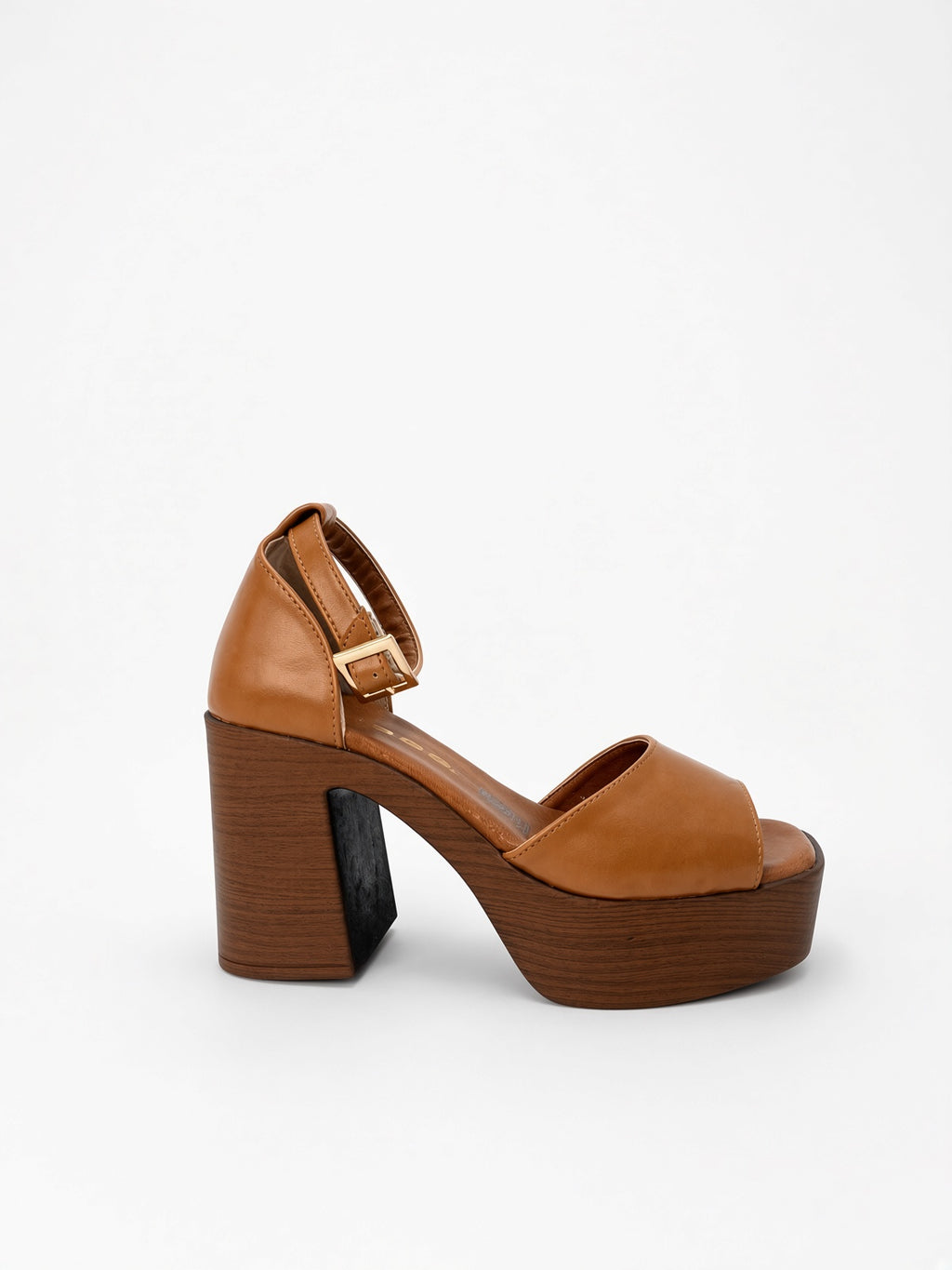 Zapatilla de Plataforma Cklass Tacón Ancho en Color Miel para Mujer