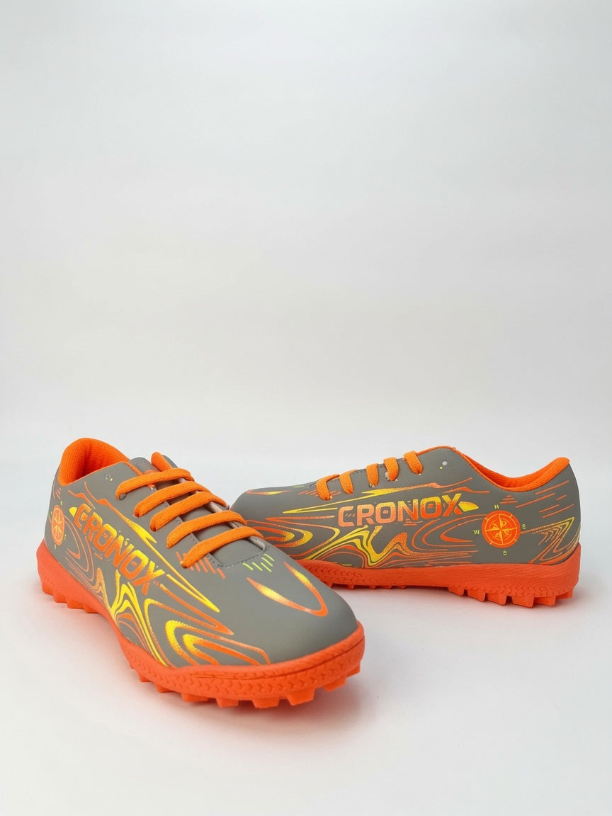 Tenis Fútbol Rápido Cronox Hombre Gris Naranja