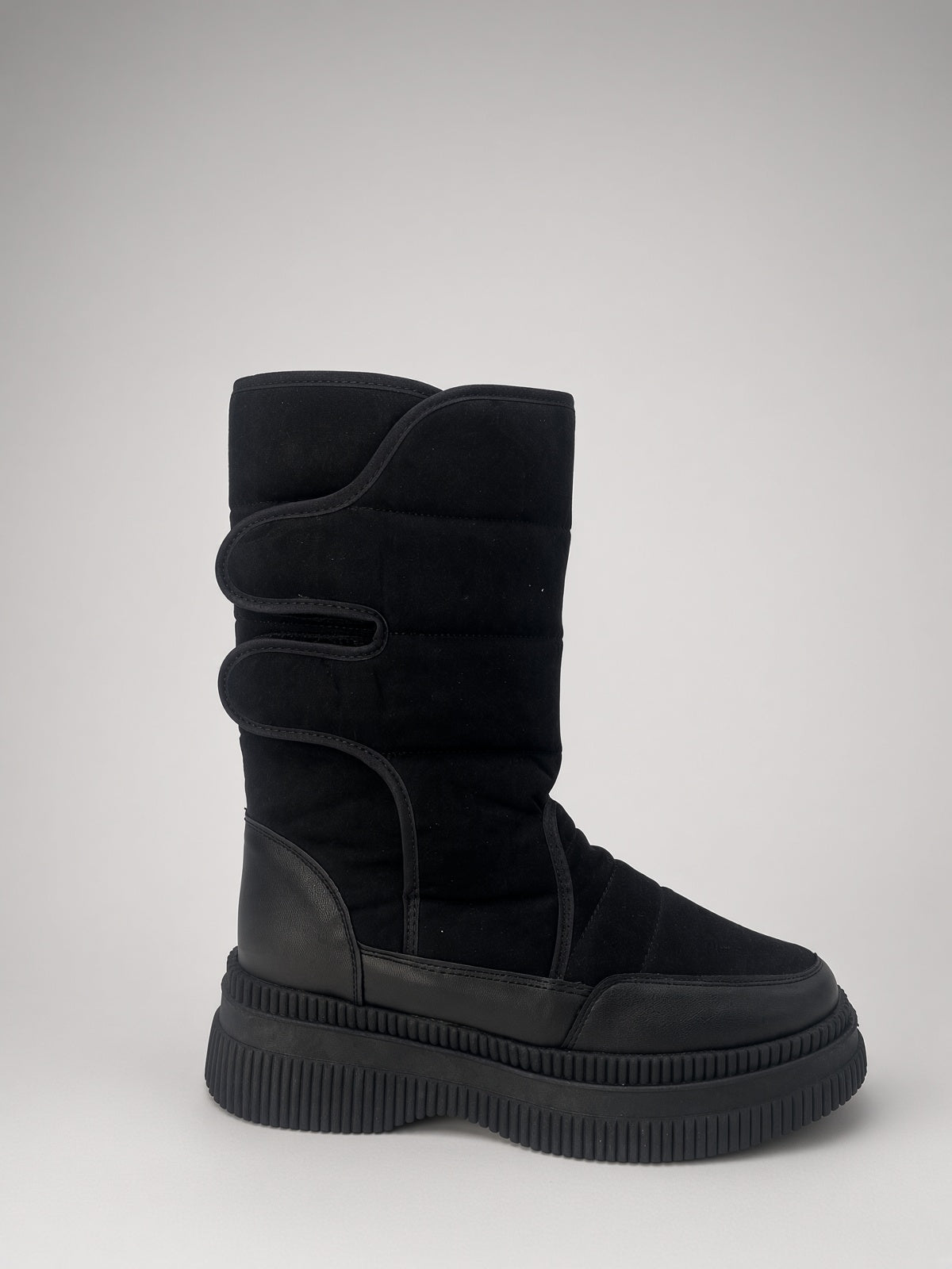 Botas De Nieve Invierno Mujer Térmicas Ajuste Velcro Negro