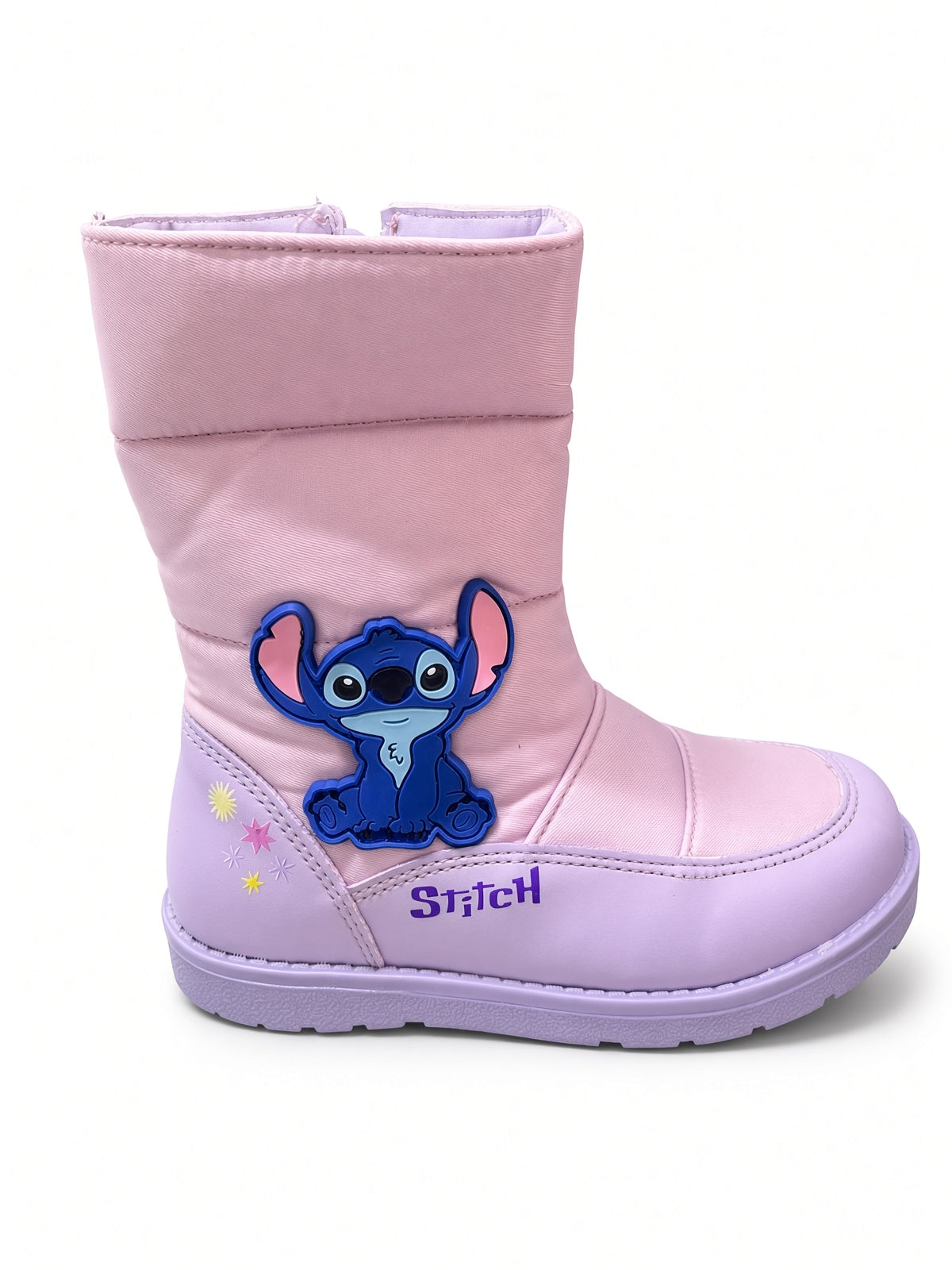 Botas Térmicas Infantiles Disney Stitch para Niña – Rosa / Lila con Cierre Lateral