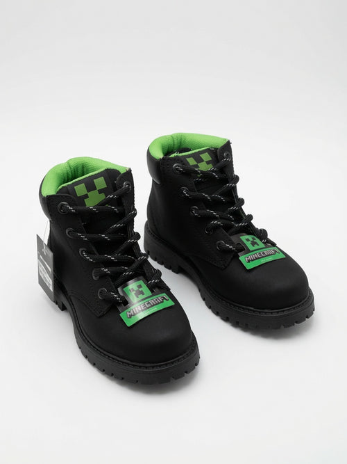 Botas Urbanas Minecraft para Niño – Calzado Casual Negro con Verde