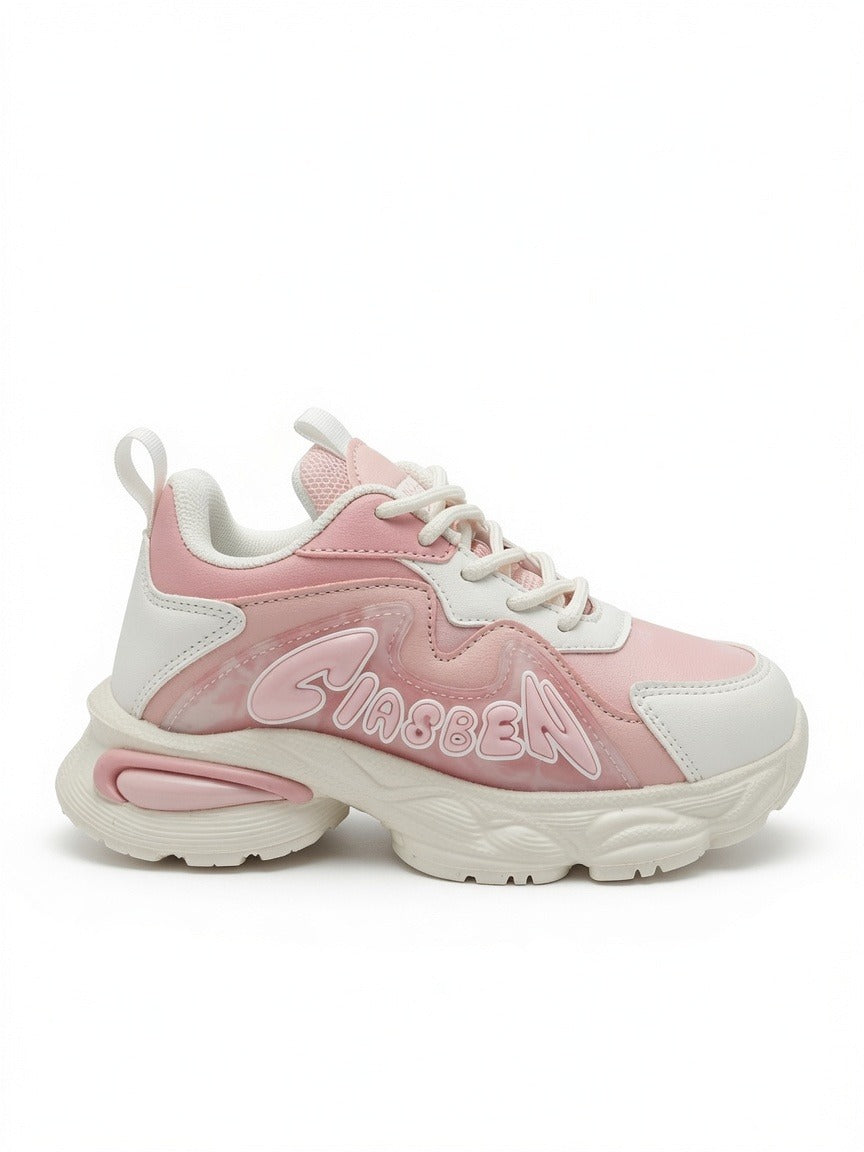 Tenis Casuales De Niña Plataforma Color Rosa Pastel