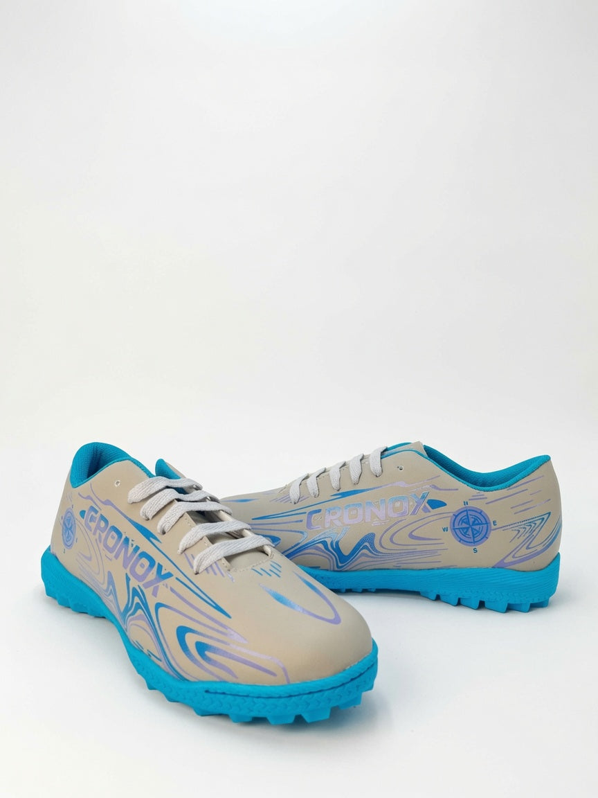 Tenis  Fútbol Rápido Cronox Hombre Gris Turquesa