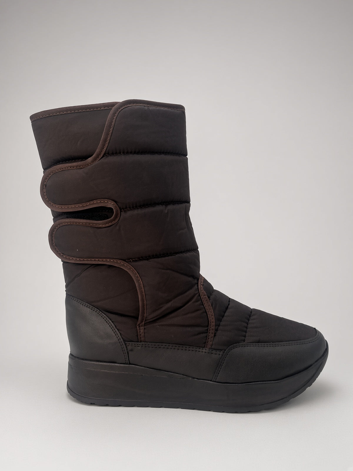 Botas De Nieve Invierno Mujer Térmicas Ajuste Velcro Chocolate
