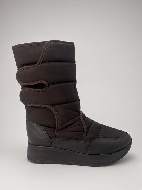 Botas De Nieve Invierno Mujer Térmicas Ajuste Velcro Chocolate