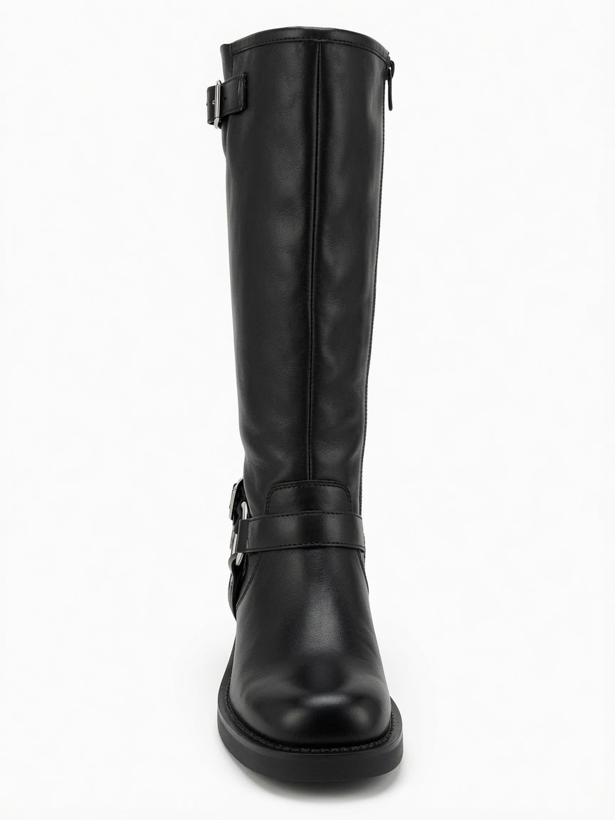 Bota Alta Rocky con Hebillas y Suela de Goma Negra