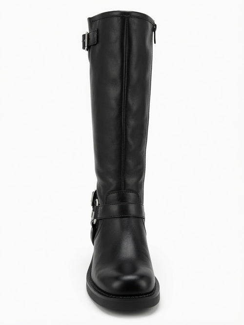 Bota Alta Rocky con Hebillas y Suela de Goma Negra