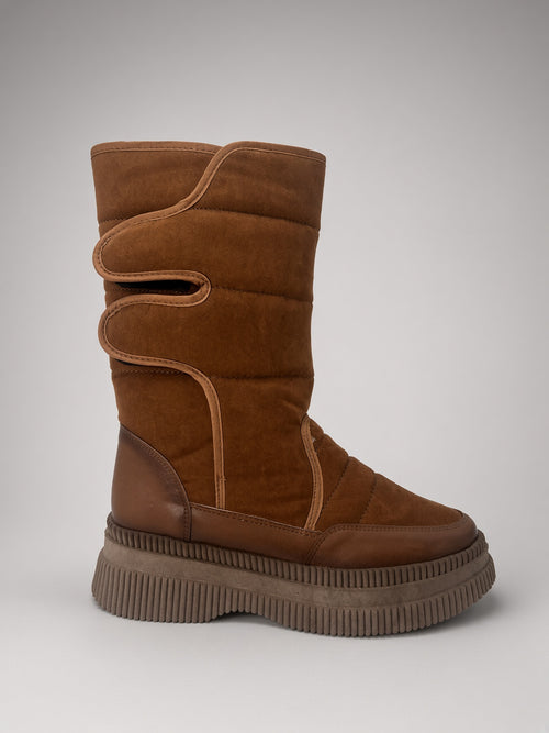 Botas De Nieve Invierno Mujer Térmicas Ajuste Velcro Cafe
