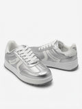 Tenis Miss Pink Plateados Metalizados Mujer