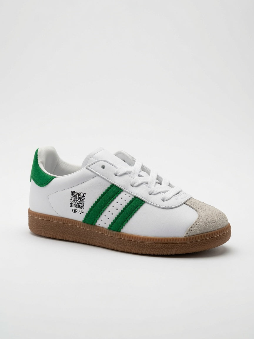 Tenis Casuales Niño Blancos con Verde
