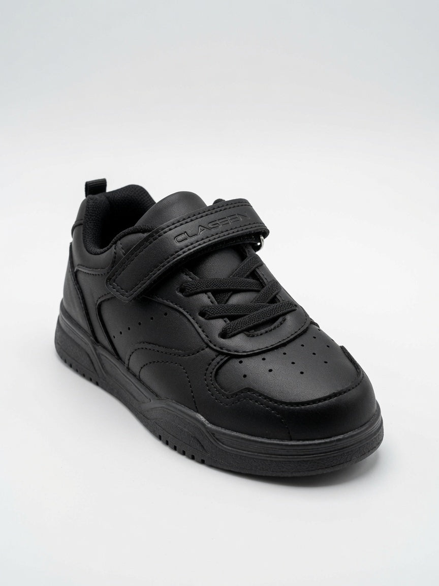 Tenis Escolares Negros Niña Niño Ajuste Velcro