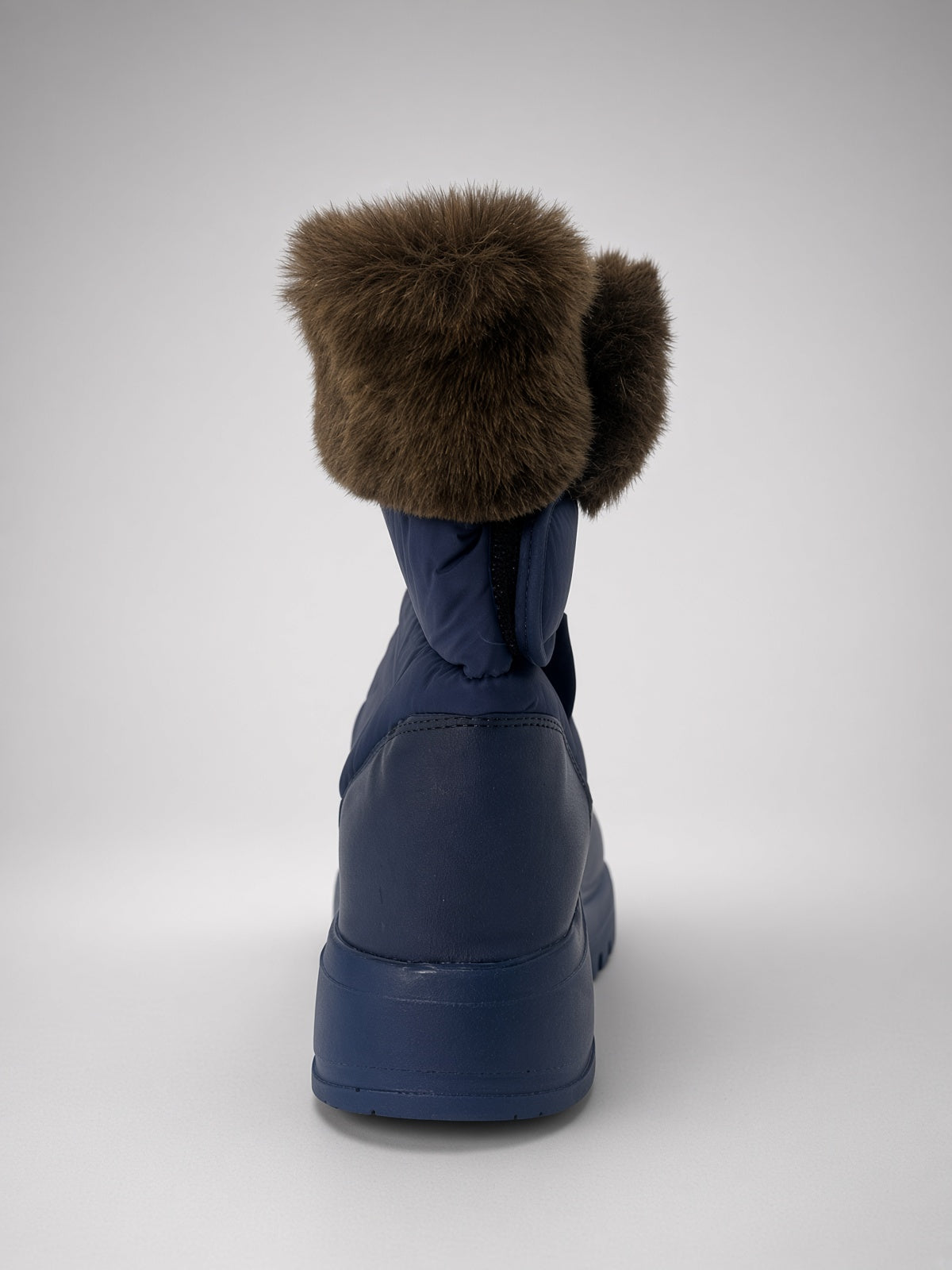 Botin De Nieve Invierno Dama Térmicas Con Peluche Azul Marino