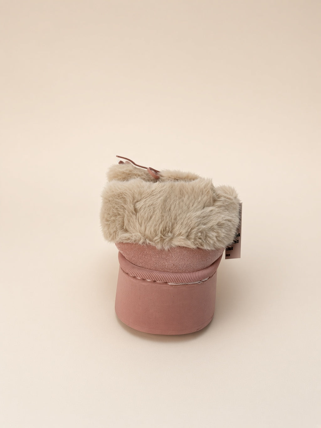 Pantuflas De Peluche Con Plataforma Para Mujer Invierno Rosa