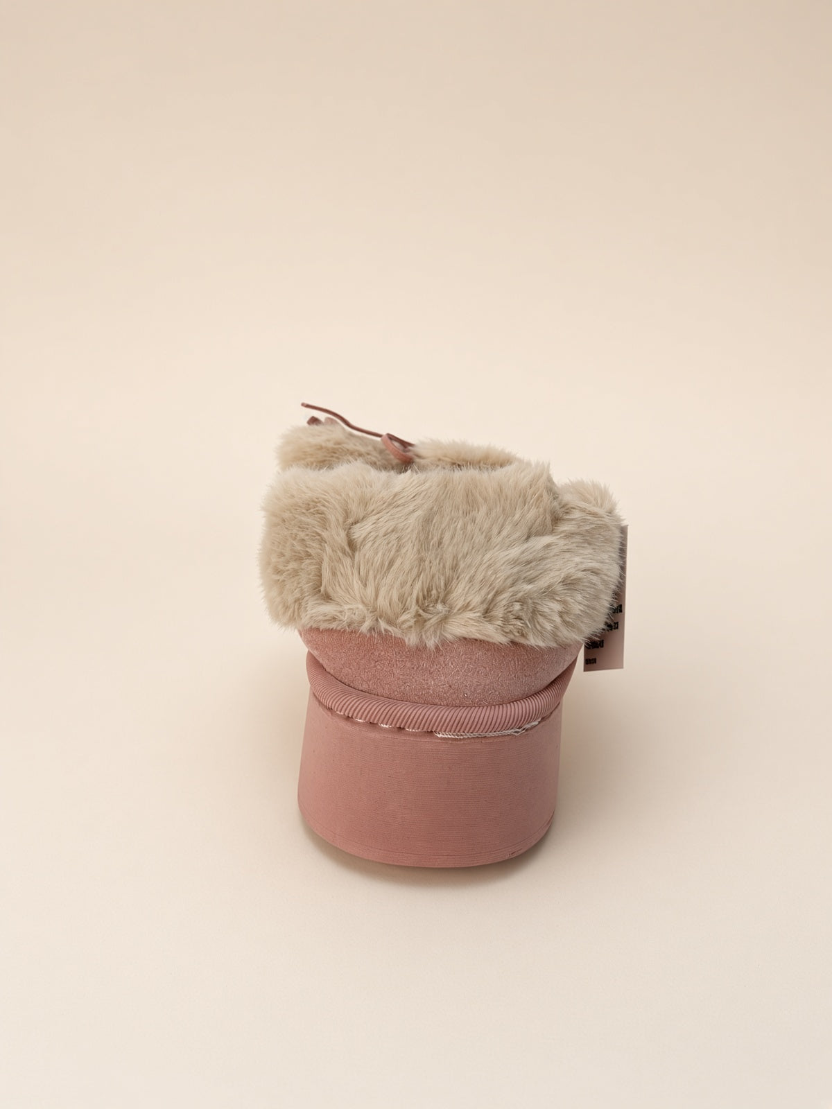 Pantuflas De Peluche Con Plataforma Para Mujer Invierno Rosa