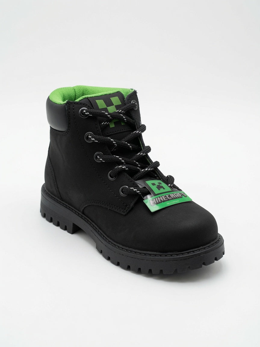 Botas Urbanas Minecraft para Niño – Calzado Casual Negro con Verde