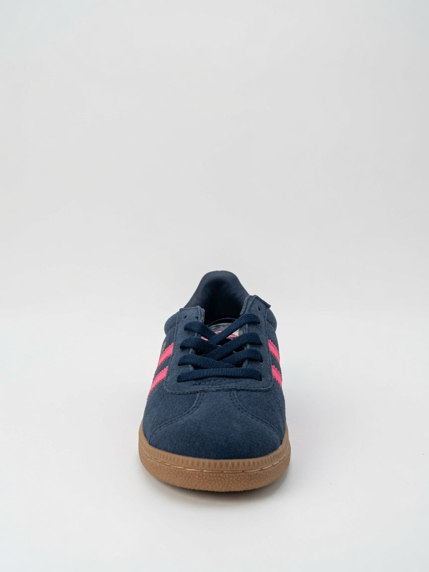 Tenis Casuales de Niña Gamuza Azul Marino con Rosa