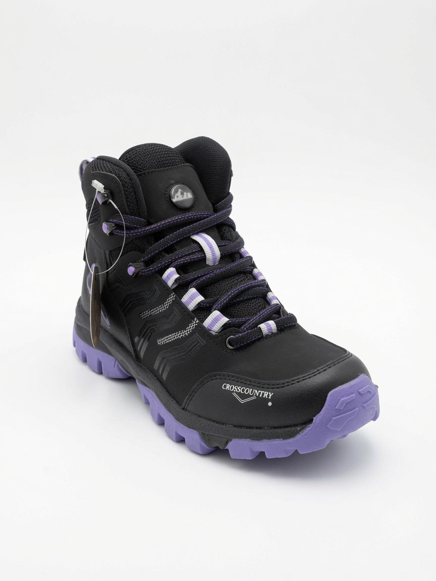 Bota Crosscountry Negro con Lila