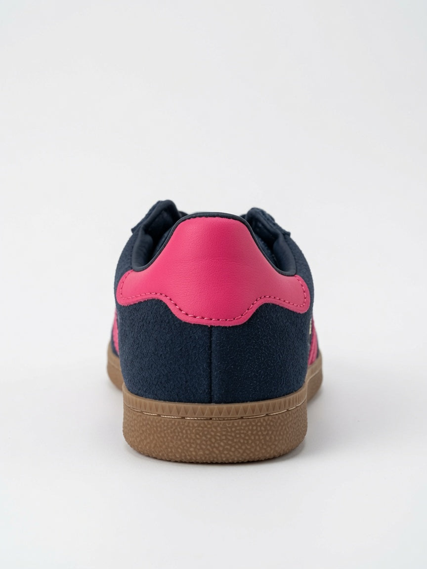 Tenis Casuales de Niña Gamuza Azul Marino con Rosa