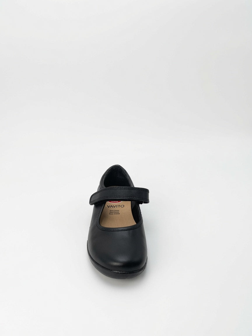 Zapato Escolar Negro para Niña con Velcro Marca VAVITO