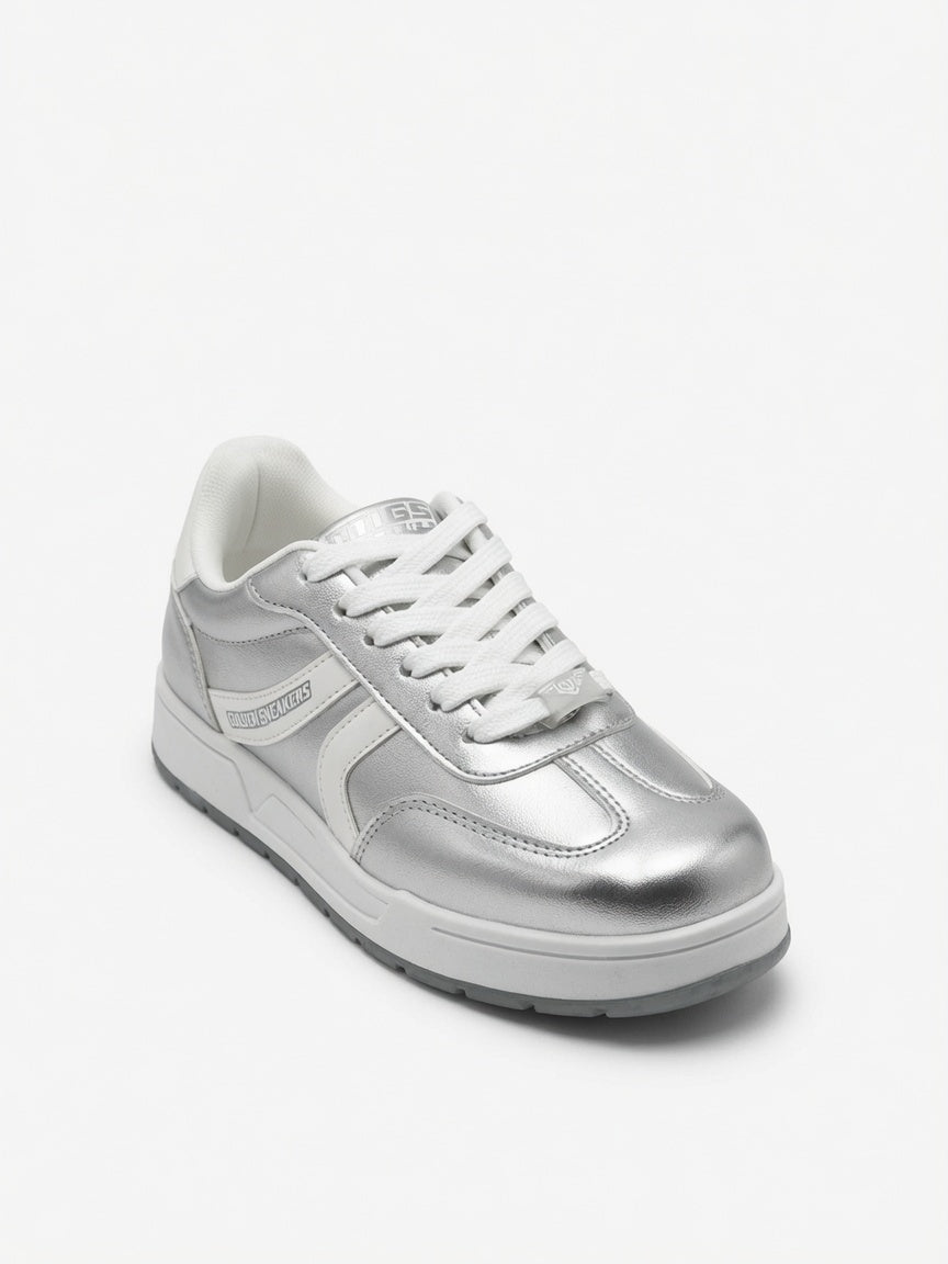 Tenis Miss Pink Plateados Metalizados Mujer