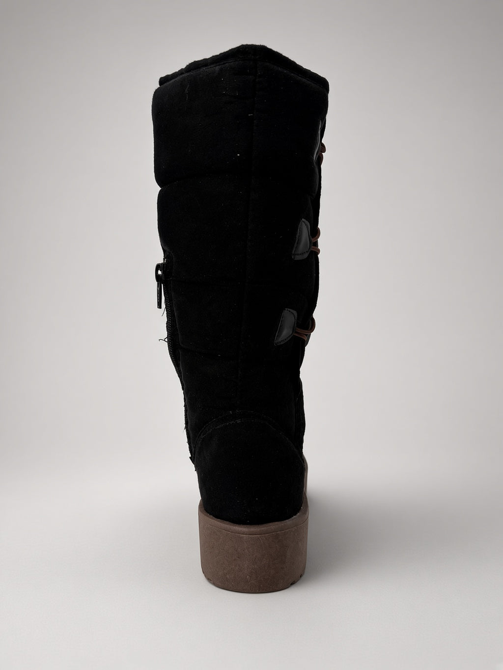 Bota Alta Térmica Calientita para Mujer con Ajuste de Botón Negro
