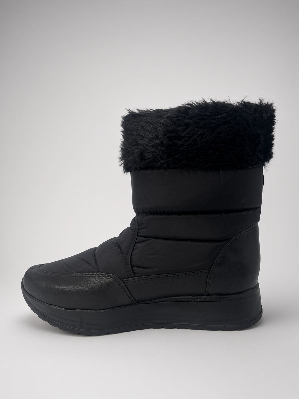Botin De Nieve Invierno Dama Térmicas Con Peluche Negras