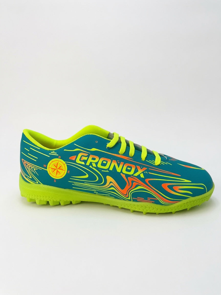 Tenis Fútbol Rápido Cronox Hombre Aqua Amarillo Neon