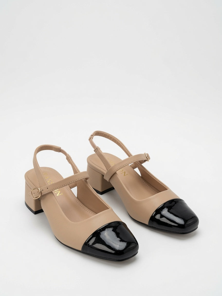 Zapatilla Passion Nude de Talón Descubierto y Punta Cuadrada