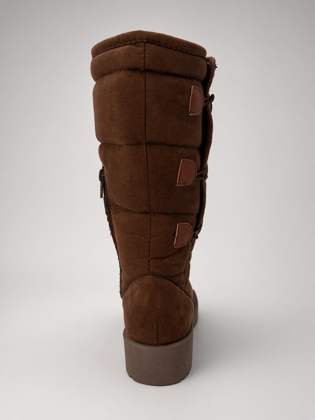 Bota Alta Térmica Calientita para Mujer con Ajuste de Botón Cafe