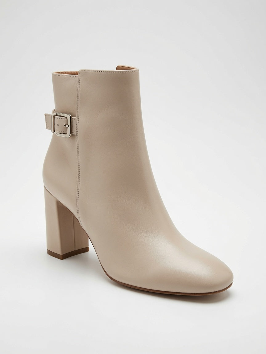 Botines De Tacón Ancho Para Mujer Elegantes Con Hebilla