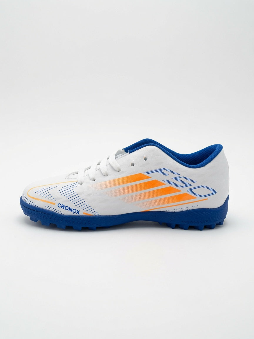 Tenis Fútbol Rápido Cronox Hombre Blanco Azul Rey