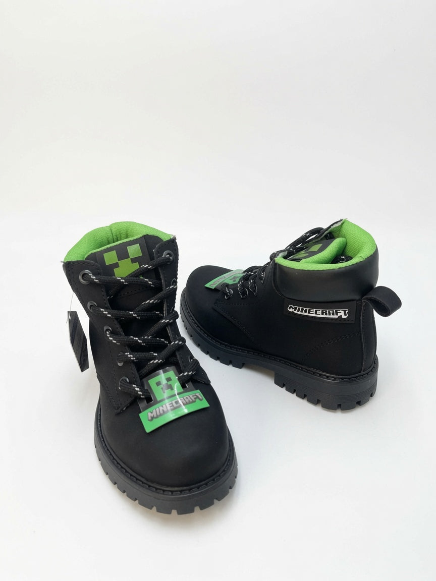 Botas Urbanas Minecraft para Niño – Calzado Casual Negro con Verde
