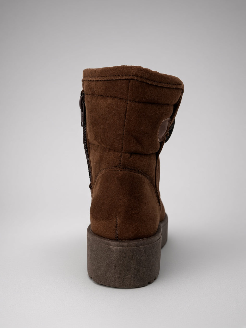 Botin Térmico de Gamuza Cafe con Botón Lateral para Dama