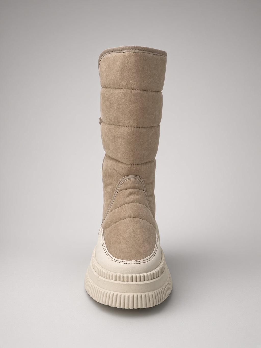 Botas De Nieve Invierno Mujer Térmicas Ajuste Velcro Beige