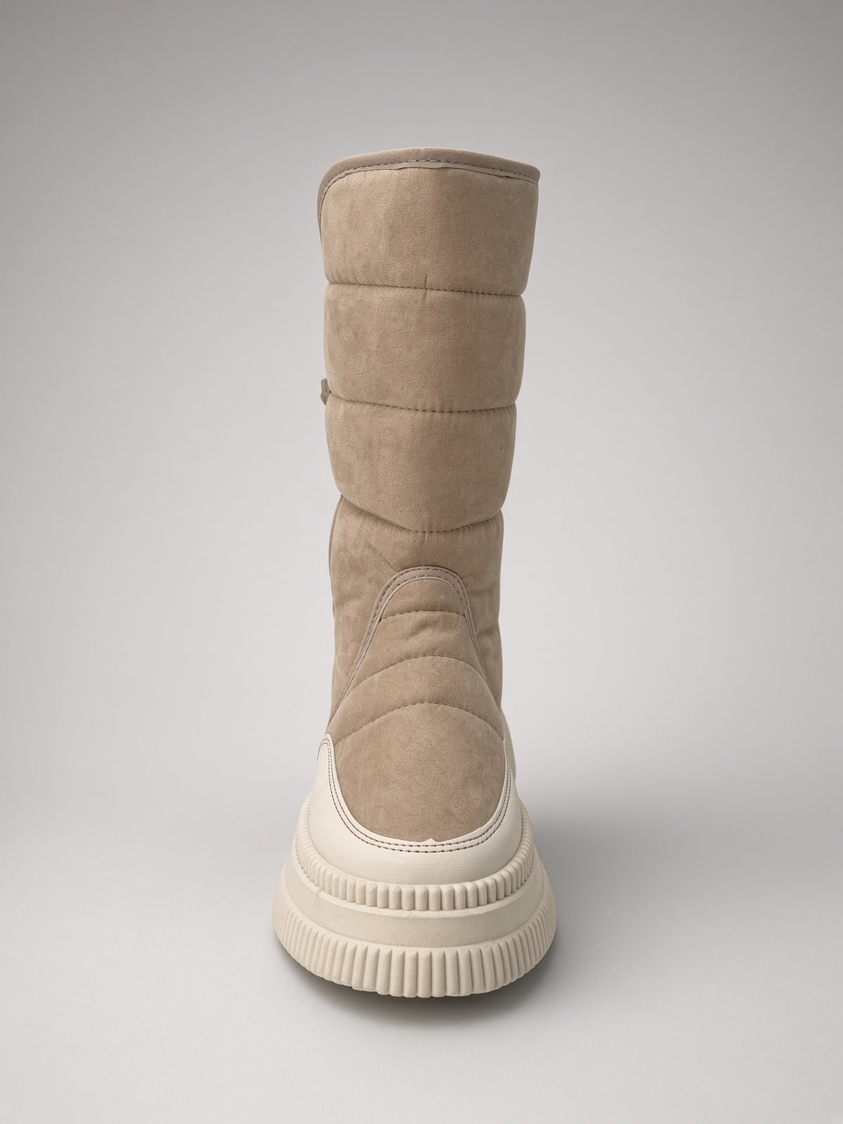 Botas De Nieve Invierno Mujer Térmicas Ajuste Velcro Beige