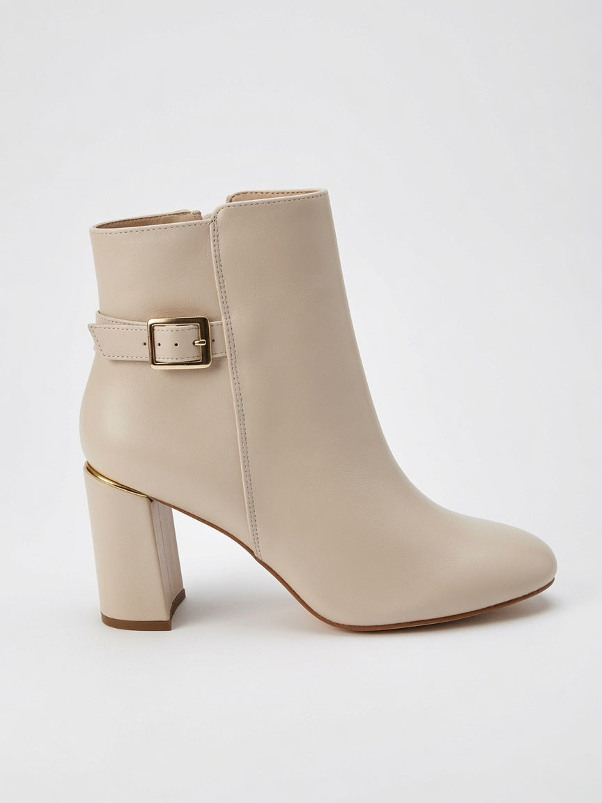 Botines De Tacón Ancho Para Mujer Elegantes Con Hebilla