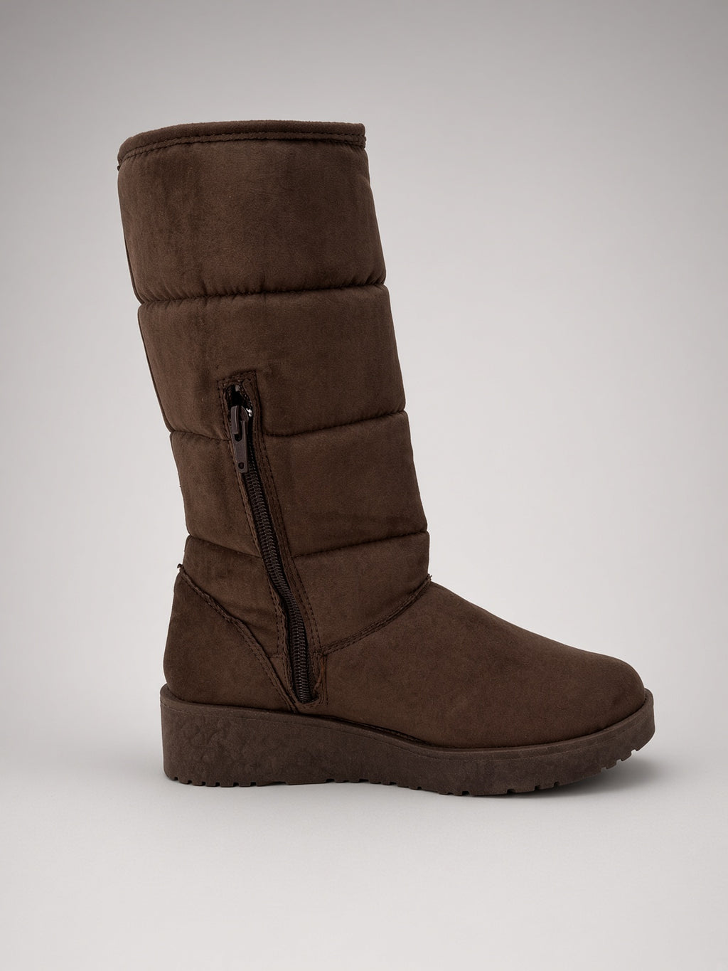 Bota Alta Térmica Calientita para Mujer con Ajuste de Botón Cafe Claro